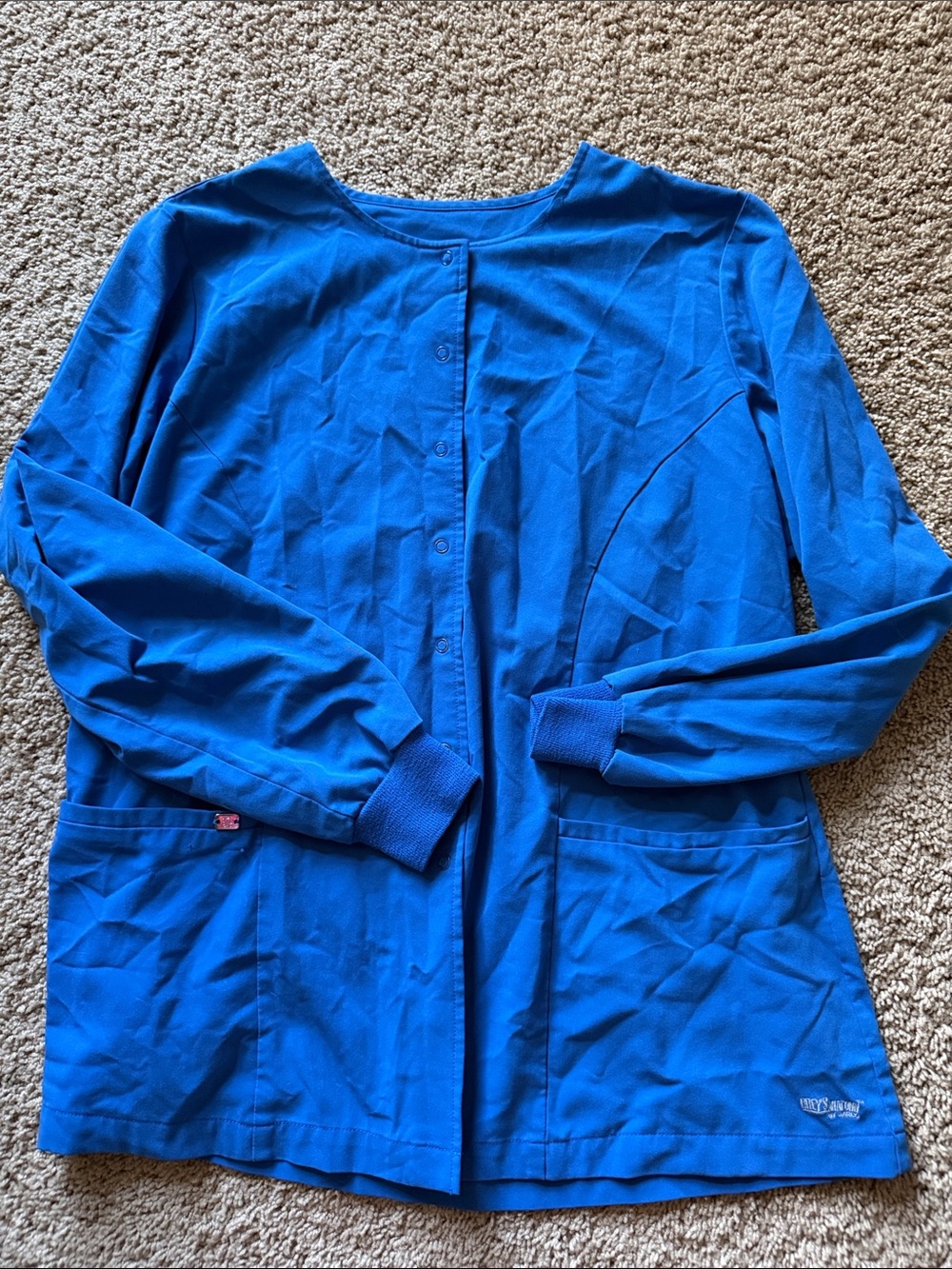 Grey’s Anatomy signature snap front royal blue lab coat size 2X